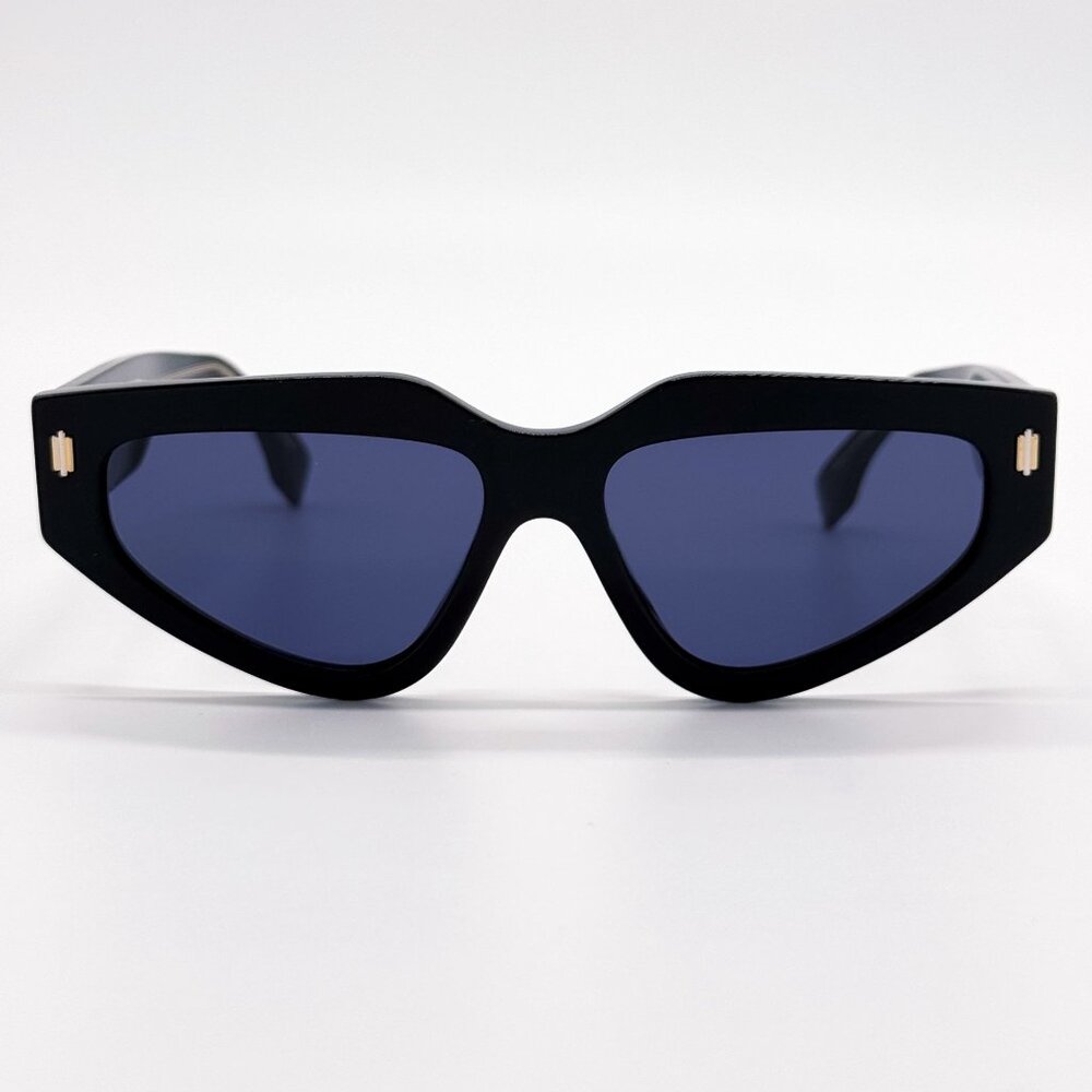 NEW FENDI SUNGLASSES FE40163U 01V BLACK/BLUE WOMEN EYEWEAR